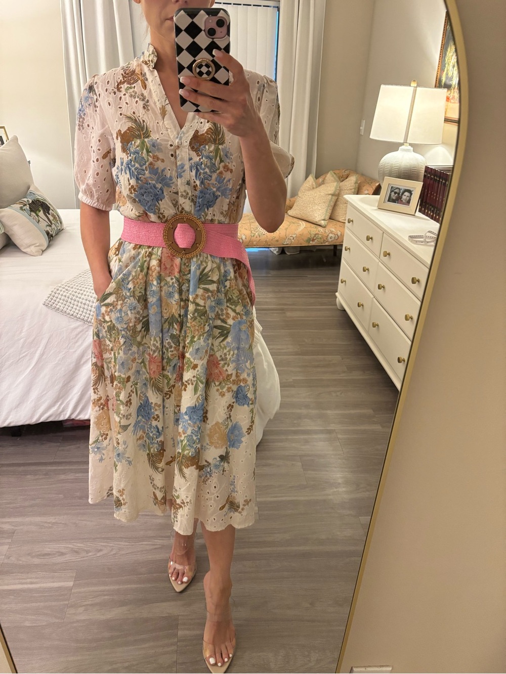 🌸 LUMINE PARIS Floral Eyelet Midi Dress — One Size 🌸
